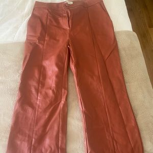 Red/ brown flair leather pant